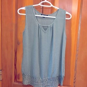 Papa Sleeveless sage Green top